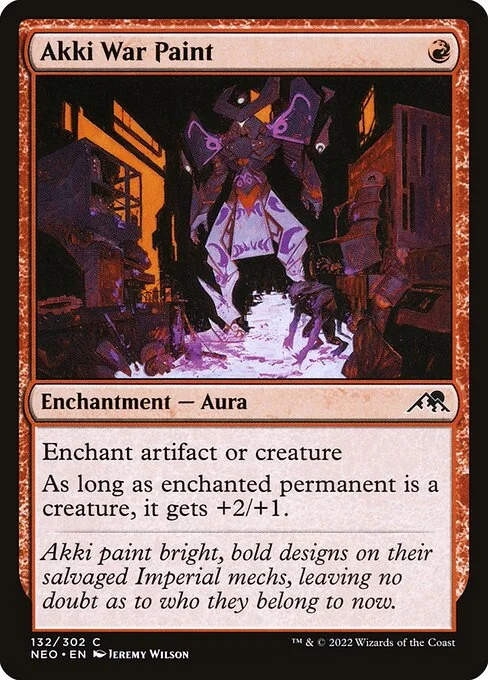 Akki War Paint, carta Magic di tipo Enchantment — Aura illustrata da Jeremy Wilson