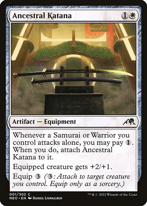 Ancestral Katana, carta Magic di tipo Artifact — Equipment illustrata da Daniel Ljunggren