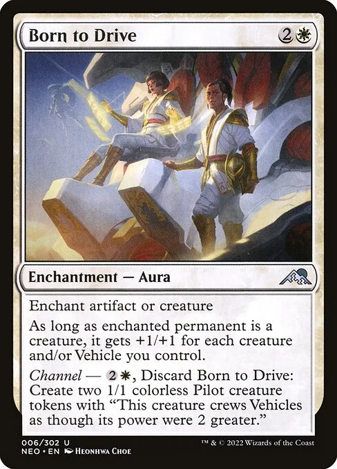Born to Drive, carta Magic di tipo Enchantment — Aura illustrata da Heonhwa