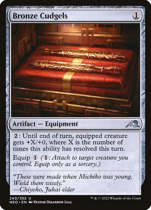 Bronze Cudgels, carta Magic di tipo Artifact — Equipment illustrata da Néstor Ossandón Leal