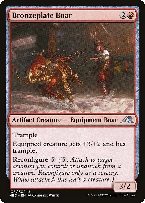Bronzeplate Boar, carta Magic di tipo Artifact Creature — Equipment Boar illustrata da Campbell White