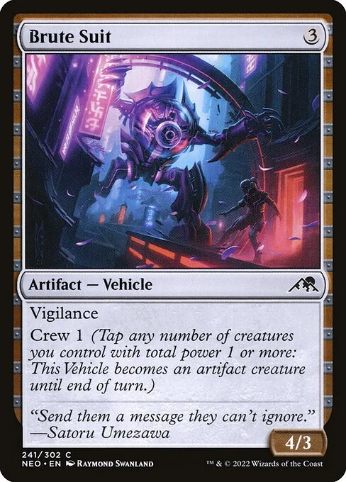 Brute Suit, carta Magic di tipo Artifact — Vehicle illustrata da Raymond Swanland
