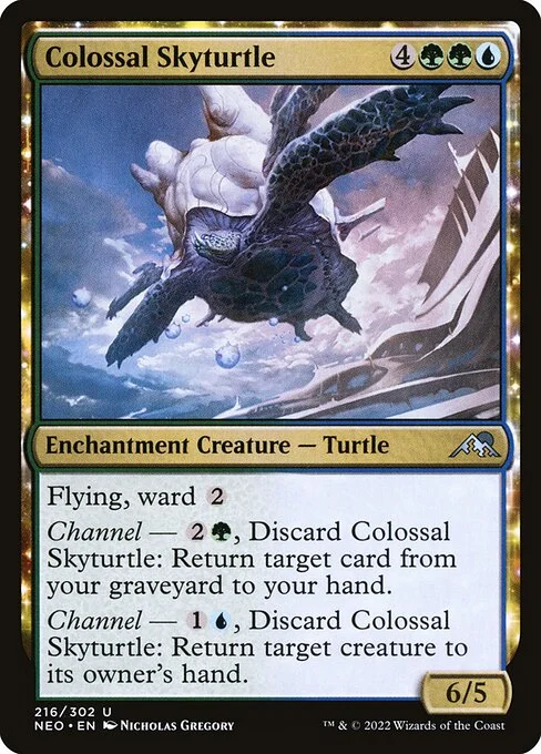 Colossal Skyturtle, carta Magic di tipo Enchantment Creature — Turtle illustrata da Nicholas Gregory