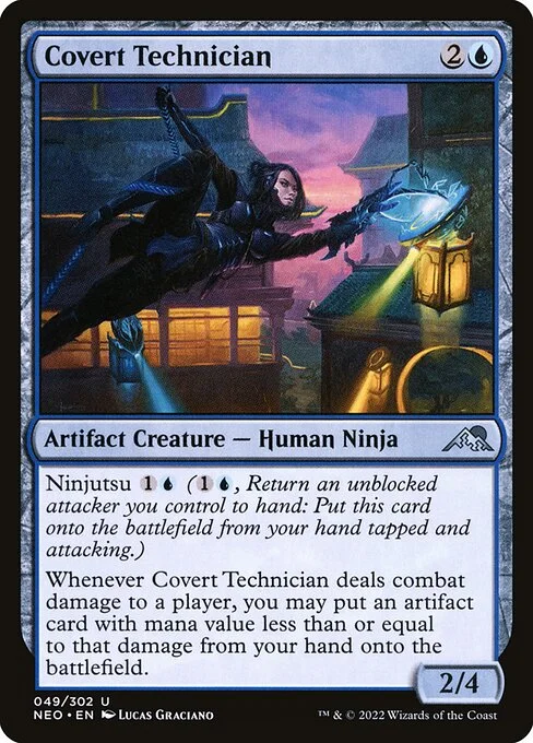 Covert Technician, carta Magic di tipo Artifact Creature — Human Ninja illustrata da Lucas Graciano