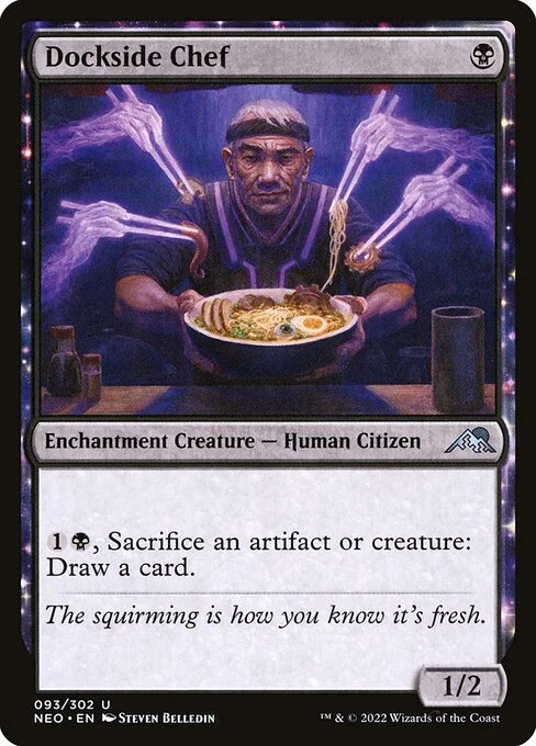 Dockside Chef, carta Magic di tipo Enchantment Creature — Human Citizen illustrata da Steven Belledin