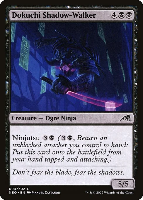 Dokuchi Shadow-Walker, carta Magic di tipo Creature — Ogre Ninja illustrata da Manuel Castañón