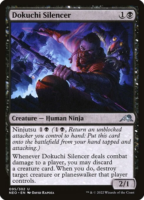 Dokuchi Silencer, carta Magic di tipo Creature — Human Ninja illustrata da David Rapoza