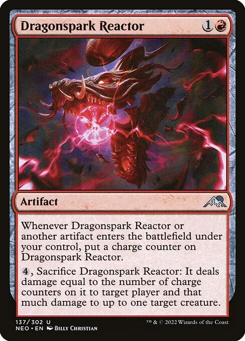 Dragonspark Reactor, carta Magic di tipo Artifact illustrata da Billy Christian