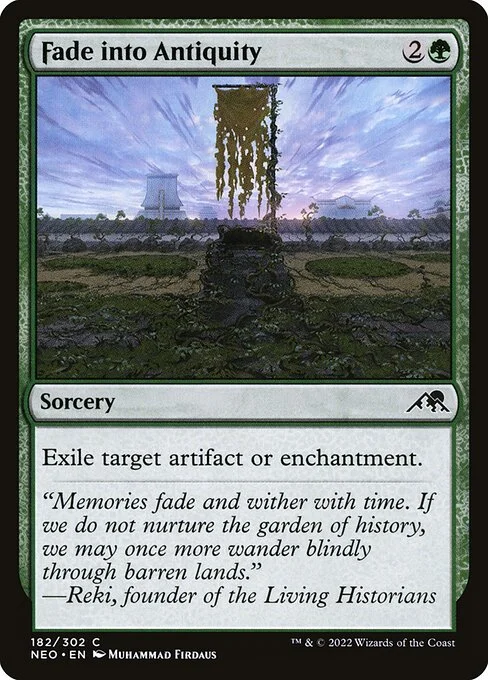 Fade into Antiquity, carta Magic di tipo Sorcery illustrata da Muhammad Firdaus