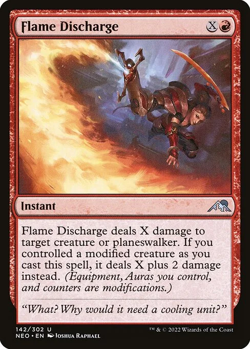 Flame Discharge, carta Magic di tipo Instant illustrata da Joshua Raphael