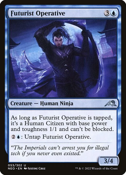 Futurist Operative, carta Magic di tipo Creature — Human Ninja illustrata da Justine Cruz