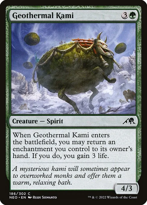 Geothermal Kami, carta Magic di tipo Creature — Spirit illustrata da Rudy Siswanto
