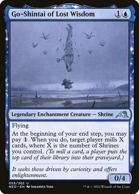 Go-Shintai of Lost Wisdom, carta Magic di tipo Legendary Enchantment Creature — Shrine illustrata da Johannes Voss