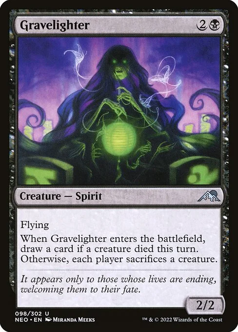 Gravelighter, carta Magic di tipo Creature — Spirit illustrata da Miranda Meeks