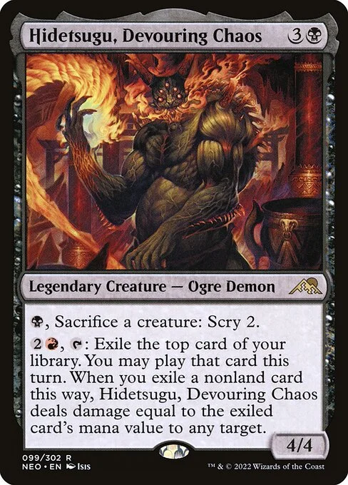 Hidetsugu, Devouring Chaos, carta Magic di tipo Legendary Creature — Ogre Demon illustrata da Isis