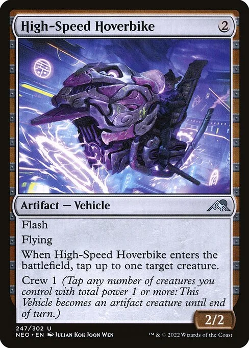 High-Speed Hoverbike, carta Magic di tipo Artifact — Vehicle illustrata da Julian Kok Joon Wen