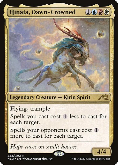 Hinata, Dawn-Crowned, carta Magic di tipo Legendary Creature — Kirin Spirit illustrata da Alexander Mokhov
