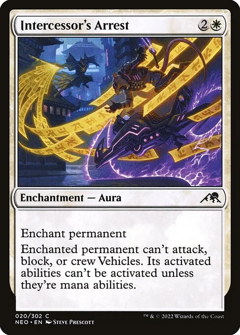 Intercessor's Arrest, carta Magic di tipo Enchantment — Aura illustrata da Steve Prescott