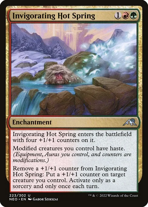 Invigorating Hot Spring, carta Magic di tipo Enchantment illustrata da Gabor Szikszai