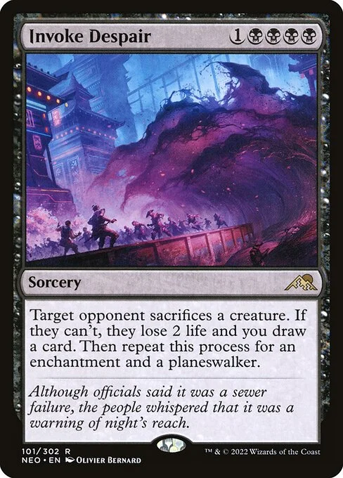 Invoke Despair, carta Magic di tipo Sorcery illustrata da Olivier Bernard