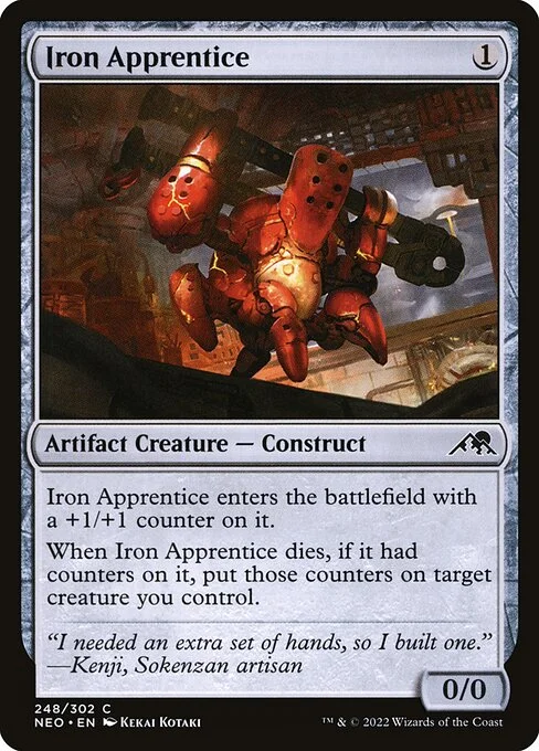 Iron Apprentice, carta Magic di tipo Artifact Creature — Construct illustrata da Kekai Kotaki