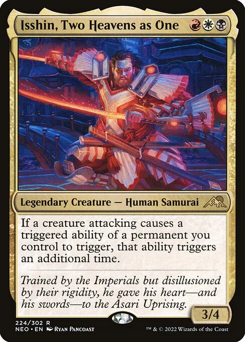 Isshin, Two Heavens as One, carta Magic di tipo Legendary Creature — Human Samurai illustrata da Ryan Pancoast