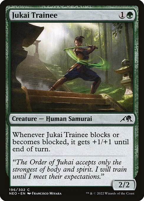 Jukai Trainee, carta Magic di tipo Creature — Human Samurai illustrata da Francisco Miyara