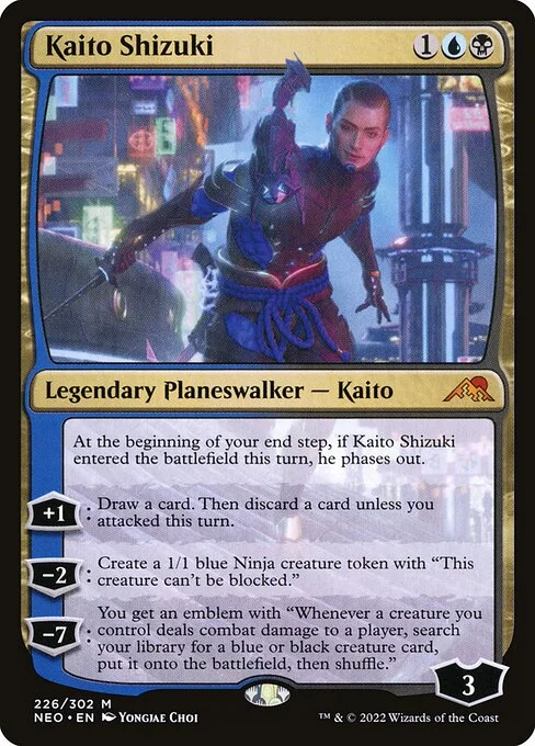 Kaito Shizuki, carta Magic di tipo Legendary Planeswalker — Kaito illustrata da Yongjae Choi