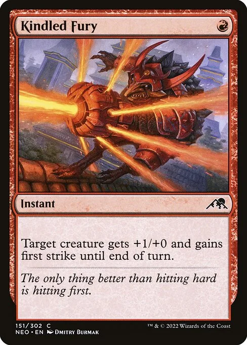 Kindled Fury, carta Magic di tipo Instant illustrata da Dmitry Burmak