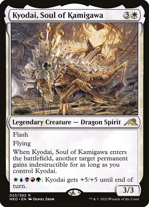 Kyodai, Soul of Kamigawa, carta Magic di tipo Legendary Creature — Dragon Spirit illustrata da Daniel Zrom