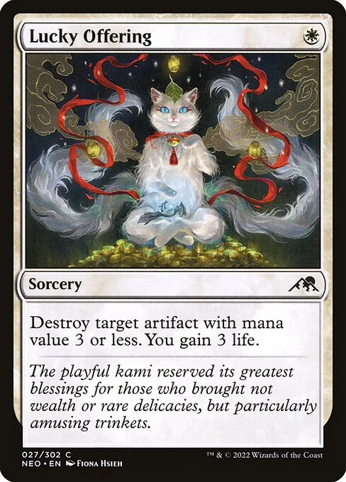 Lucky Offering, carta Magic di tipo Sorcery illustrata da Fiona Hsieh