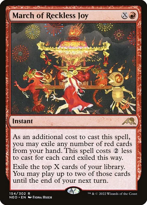 March of Reckless Joy, carta Magic di tipo Instant illustrata da Fiona Hsieh