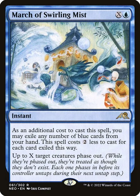 March of Swirling Mist, carta Magic di tipo Instant illustrata da Iris Compiet