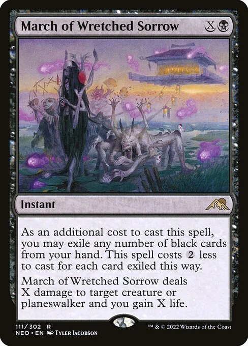 March of Wretched Sorrow, carta Magic di tipo Instant illustrata da Tyler Jacobson