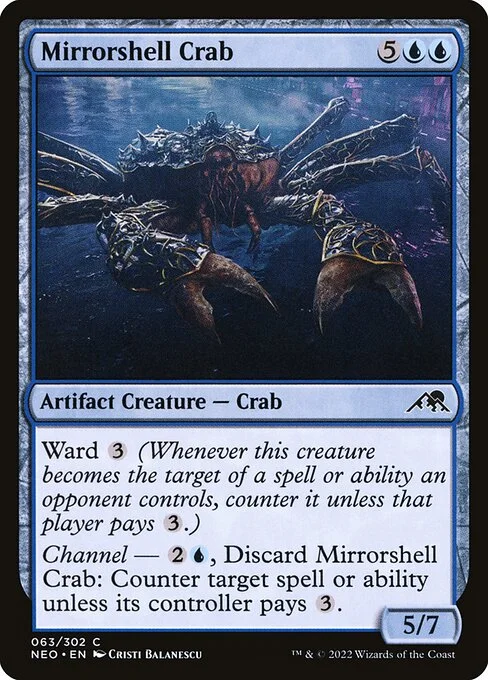 Mirrorshell Crab, carta Magic di tipo Artifact Creature — Crab illustrata da Cristi Balanescu
