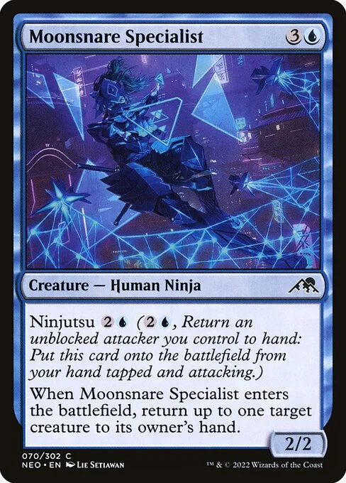 Moonsnare Specialist, carta Magic di tipo Creature — Human Ninja illustrata da Lie Setiawan