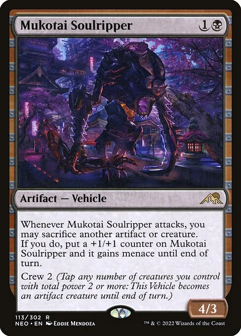Mukotai Soulripper, carta Magic di tipo Artifact — Vehicle illustrata da Eddie Mendoza