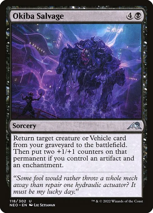 Okiba Salvage, carta Magic di tipo Sorcery illustrata da Lie Setiawan
