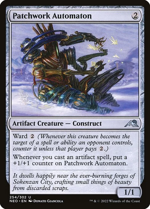 Patchwork Automaton, carta Magic di tipo Artifact Creature — Construct illustrata da Donato Giancola