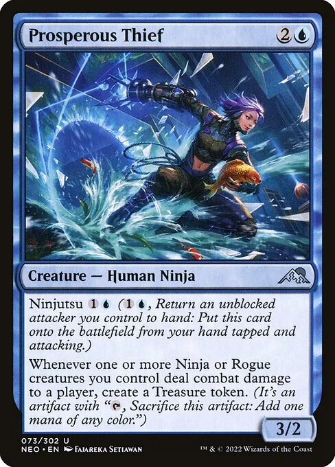 Prosperous Thief, carta Magic di tipo Creature — Human Ninja illustrata da Fajareka Setiawan