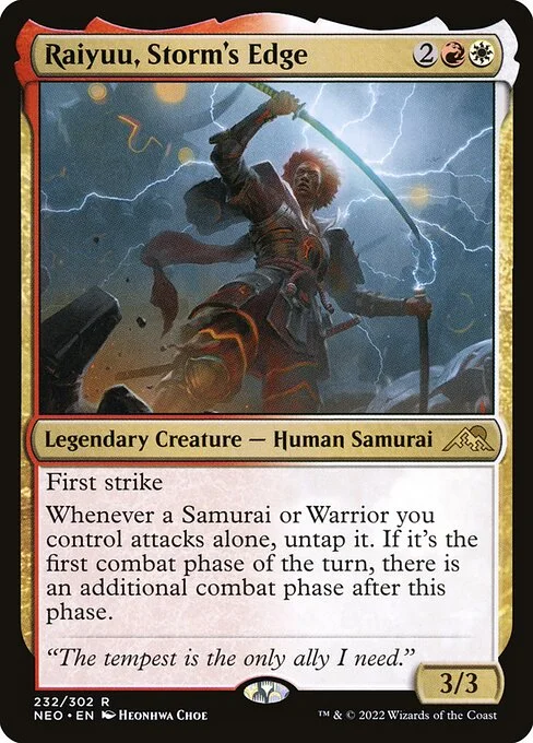 Raiyuu, Storm's Edge, carta Magic di tipo Legendary Creature — Human Samurai illustrata da Heonhwa