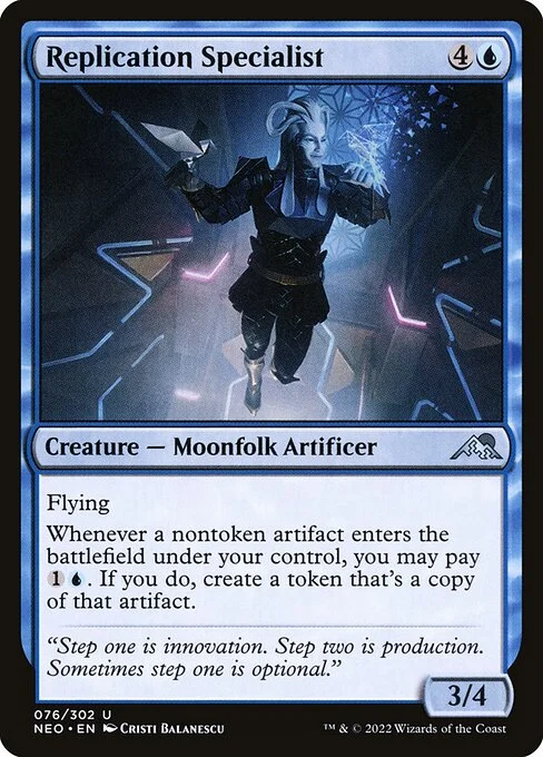 Replication Specialist, carta Magic di tipo Creature — Moonfolk Artificer illustrata da Cristi Balanescu