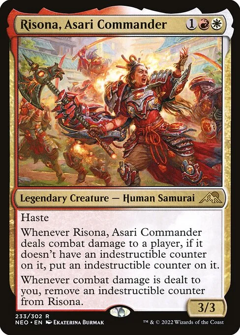 Risona, Asari Commander, carta Magic di tipo Legendary Creature — Human Samurai illustrata da Ekaterina Burmak