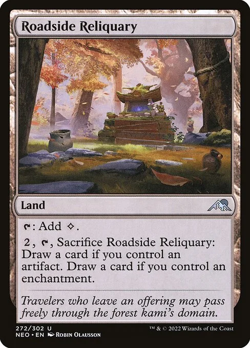 Roadside Reliquary, carta Magic di tipo Land illustrata da Robin Olausson