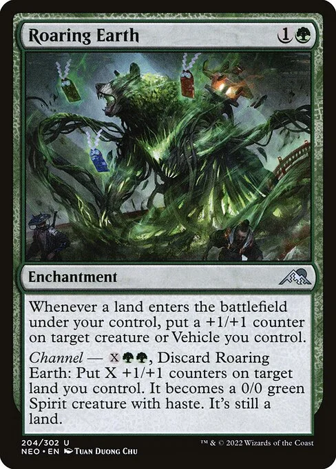 Roaring Earth, carta Magic di tipo Enchantment illustrata da Tuan Duong Chu