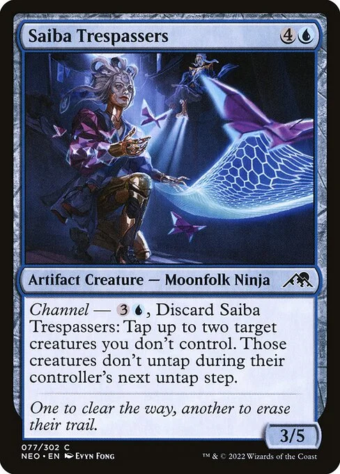 Saiba Trespassers, carta Magic di tipo Artifact Creature — Moonfolk Rogue illustrata da Evyn Fong