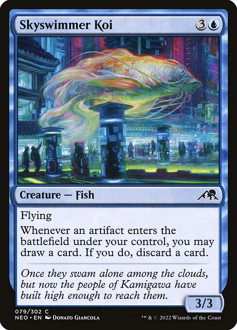 Skyswimmer Koi, carta Magic di tipo Creature — Fish illustrata da Donato Giancola