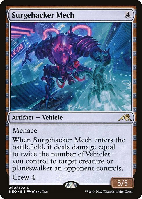 Surgehacker Mech, carta Magic di tipo Artifact — Vehicle illustrata da Wisnu Tan