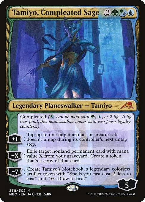 Tamiyo, Compleated Sage, carta Magic di tipo Legendary Planeswalker — Tamiyo illustrata da Chris Rahn