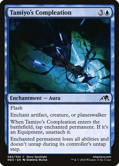 Tamiyo's Compleation, carta Magic di tipo Enchantment — Aura illustrata da Dominik Mayer